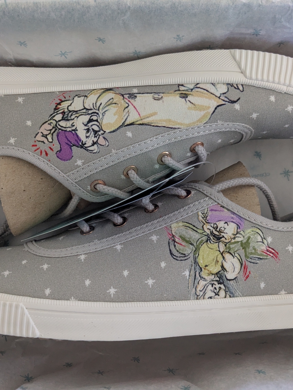 Toms Grey Seven Dwarfs Printed Canvas Sneakers